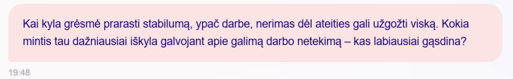 Piecebypeace atsakymas – Nerimas dėl darbo