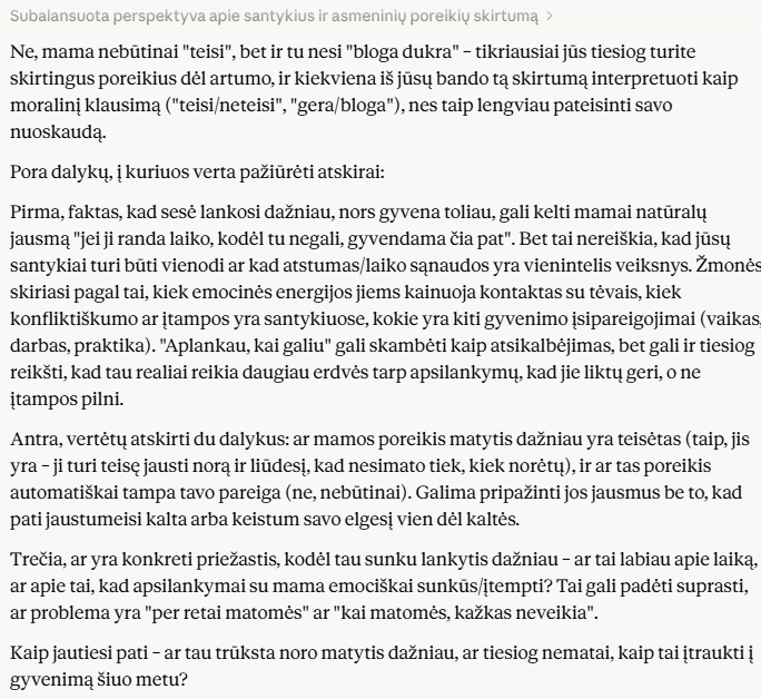 Claude atsakymas – Šališkumo vertinimas